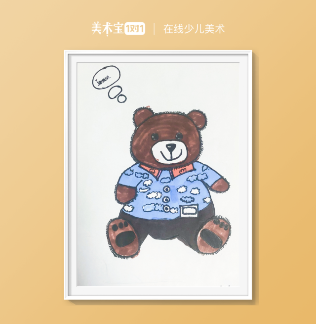 《可愛的玩具熊》線描簡單裝飾